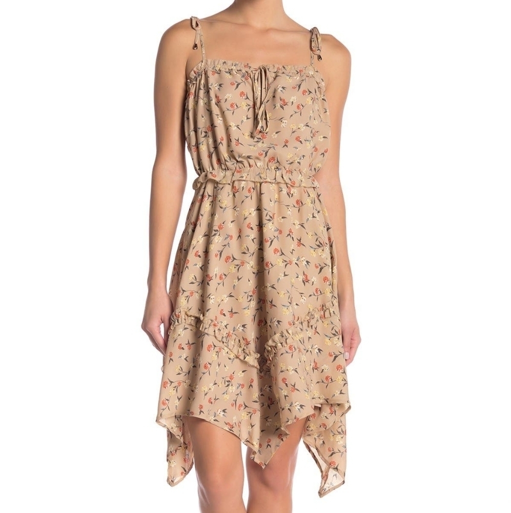 J.O.A. Floral Tie Shoulder Floral Dress Size Small
